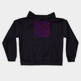 Connecting the Dots Abstract in Red and Blue Kids Hoodie
